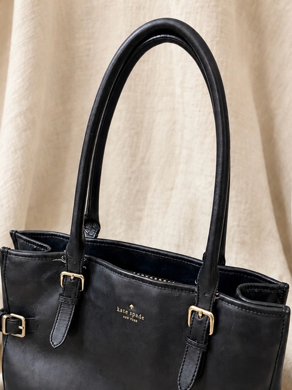 Kate Spade Vanston Dylan Large Black Leather Work Tote Shoulder Bag - Picture 3 of 14